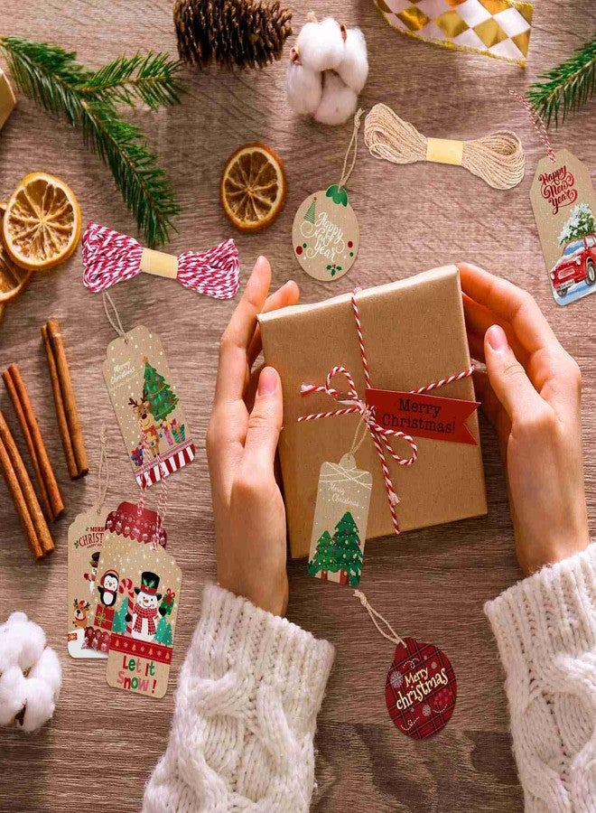Dreecy Christmas Tags for Gifts, 15 Designs Kraft Paper Christmas Gift Tags with String Hanging Name Tag Labels for Christmas Gift Wrap, DIY Arts and Crafts, Christmas Party(2 x 3.5 Inch) - Image 5